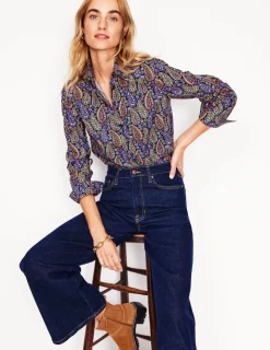 Tops & Blouses | Shirts-Boden Sienna Cotton Shirt-Dawn Blue, Illustrated Paisley DawnBlue,IllustratedPaisley