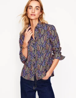 Tops & Blouses | Shirts-Boden Sienna Cotton Shirt-Dawn Blue, Illustrated Paisley DawnBlue,IllustratedPaisley