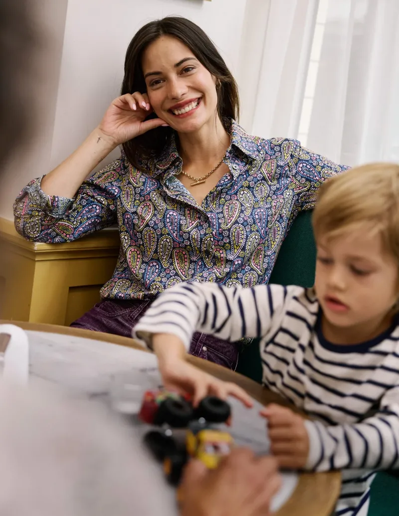 Tops & Blouses | Shirts-Boden Sienna Cotton Shirt-Dawn Blue, Illustrated Paisley DawnBlue,IllustratedPaisley