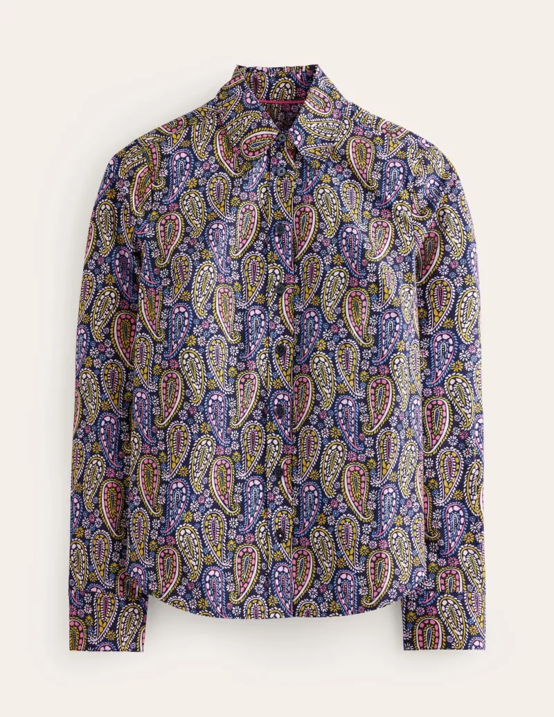 Tops & Blouses | Shirts-Boden Sienna Cotton Shirt-Dawn Blue, Illustrated Paisley DawnBlue,IllustratedPaisley
