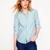 Tops & Blouses | Shirts-Boden Sienna Cotton Shirt-Duck Egg Blue Stripe DuckEggBlueStripe