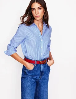 Tops & Blouses | Shirts-Boden Sienna Cotton Shirt-Fine Blue Stripe FineBlueStripe