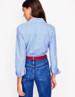 Tops & Blouses | Shirts-Boden Sienna Cotton Shirt-Fine Blue Stripe FineBlueStripe