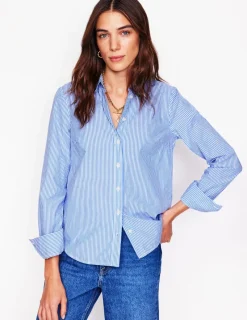 Tops & Blouses | Shirts-Boden Sienna Cotton Shirt-Fine Blue Stripe FineBlueStripe
