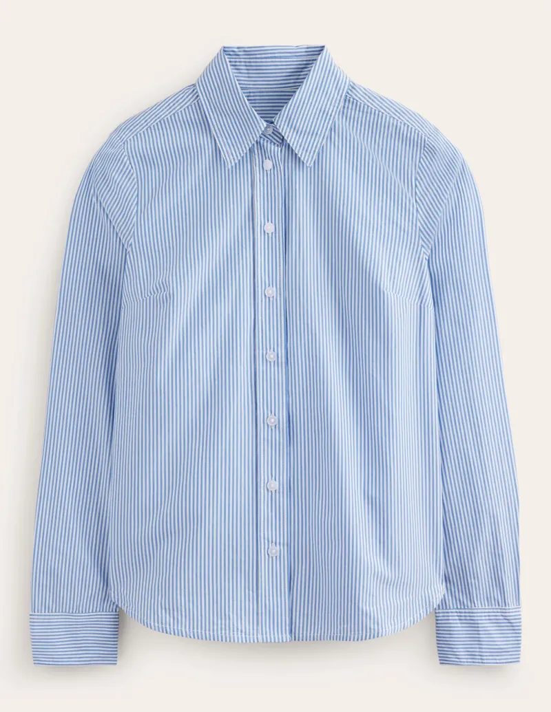 Tops & Blouses | Shirts-Boden Sienna Cotton Shirt-Fine Blue Stripe FineBlueStripe