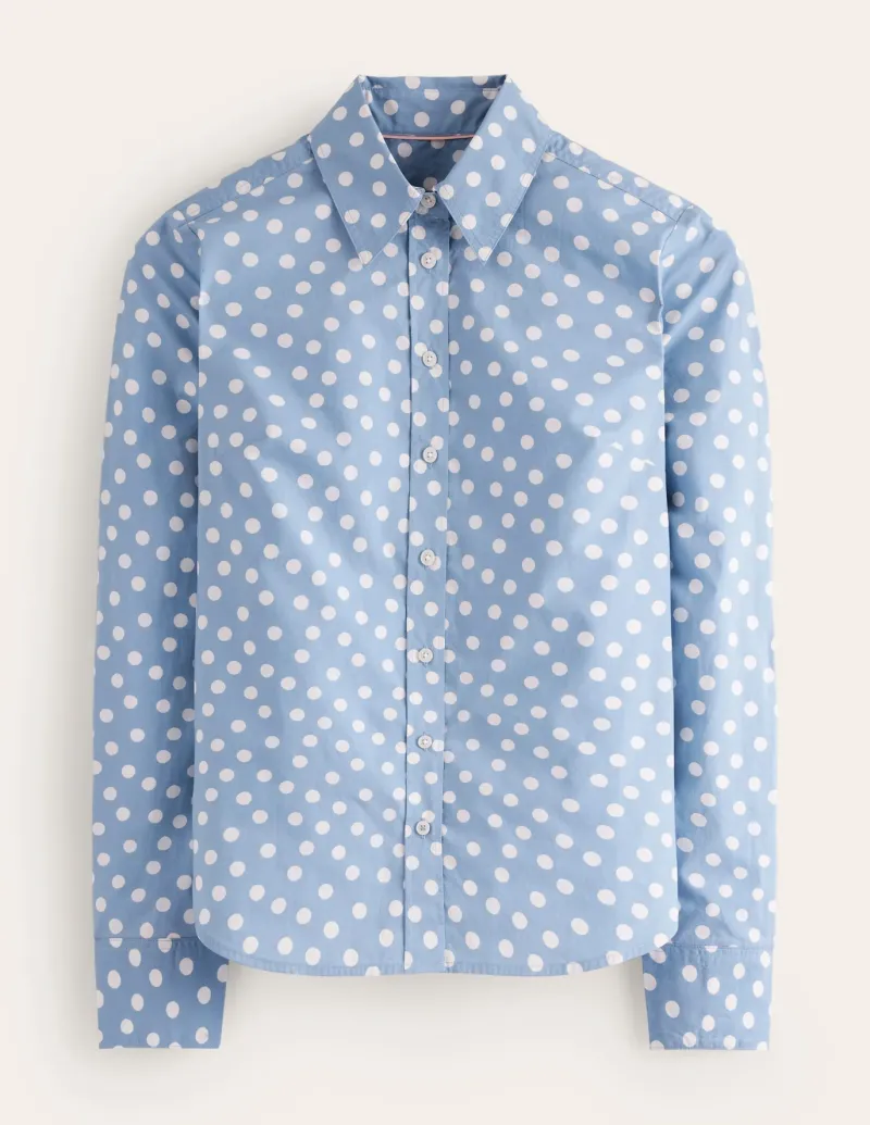 Tops & Blouses | Shirts-Boden Sienna Cotton Shirt-French Blue, Abstract Dot FrenchBlue,AbstractDot