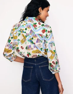 Tops & Blouses | Shirts-Boden Sienna Cotton Shirt-Ivory, London Town Ivory,LondonTown