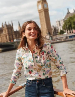 Tops & Blouses | Shirts-Boden Sienna Cotton Shirt-Ivory, London Town Ivory,LondonTown