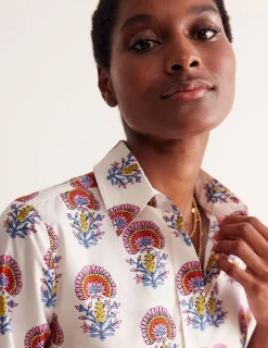 Tops & Blouses | Shirts-Boden Sienna Cotton Shirt-Ivory,Passion Bud Ivory,PassionBud