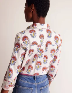 Tops & Blouses | Shirts-Boden Sienna Cotton Shirt-Ivory,Passion Bud Ivory,PassionBud