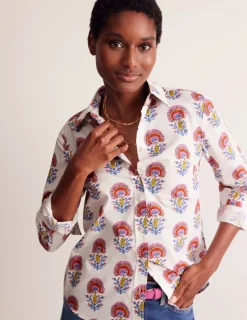 Tops & Blouses | Shirts-Boden Sienna Cotton Shirt-Ivory,Passion Bud Ivory,PassionBud