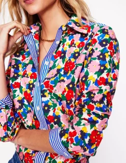 Tops & Blouses | Shirts-Boden Sienna Cotton Shirt-Multi, Painterly Meadow Multi,PainterlyMeadow