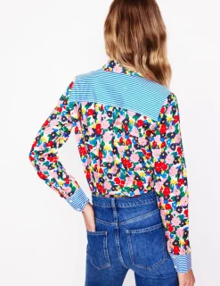 Tops & Blouses | Shirts-Boden Sienna Cotton Shirt-Multi, Painterly Meadow Multi,PainterlyMeadow