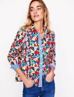 Tops & Blouses | Shirts-Boden Sienna Cotton Shirt-Multi, Painterly Meadow Multi,PainterlyMeadow