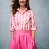 Tops & Blouses | Shirts-Boden Sienna Cotton Shirt-Pink Rose Wide Stripe PinkRoseWideStripe