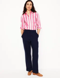 Tops & Blouses | Shirts-Boden Sienna Cotton Shirt-Pink Rose Wide Stripe PinkRoseWideStripe