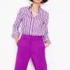 Tops & Blouses | Shirts-Boden Sienna Cotton Shirt-Royal Purple, Ivory Stripe RoyalPurple,IvoryStripe