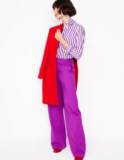 Tops & Blouses | Shirts-Boden Sienna Cotton Shirt-Royal Purple, Ivory Stripe RoyalPurple,IvoryStripe