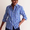 Tops & Blouses | Shirts-Boden Sienna Cotton Shirt-Sapphire Blue, Birdie SapphireBlue,Birdie