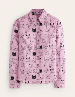 Tops & Blouses | Shirts-Boden Sienna Cotton Shirt-Soft Lavender, Cats SoftLavender,Cats