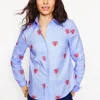 Shirts | Tops & Blouses-Boden Sienna Embroidered Shirt-Blue Oxford, Hearts BlueOxford,Hearts