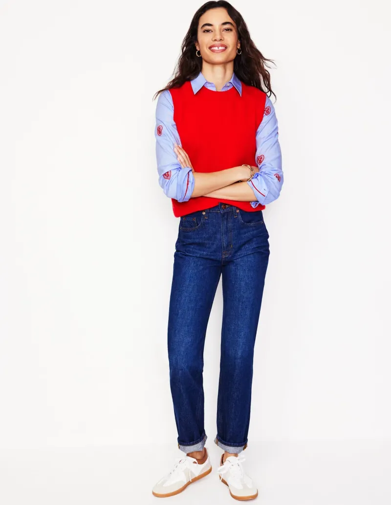 Shirts | Tops & Blouses-Boden Sienna Embroidered Shirt-Blue Oxford, Hearts BlueOxford,Hearts