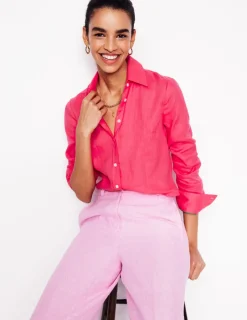 Shirts | Tops & Blouses-Boden Sienna Linen Shirt-Camelia Pink CameliaPink