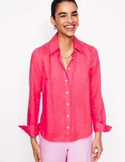 Shirts | Tops & Blouses-Boden Sienna Linen Shirt-Camelia Pink CameliaPink