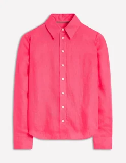 Shirts | Tops & Blouses-Boden Sienna Linen Shirt-Camelia Pink CameliaPink