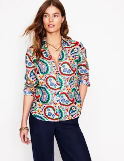 Shirts | Tops & Blouses-Boden Sienna Linen Shirt-Multi Meadow Pasiley MultiMeadowPasiley