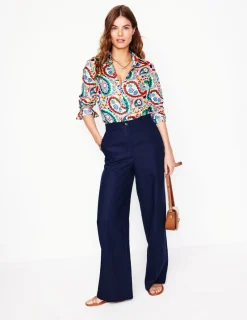 Shirts | Tops & Blouses-Boden Sienna Linen Shirt-Multi Meadow Pasiley MultiMeadowPasiley