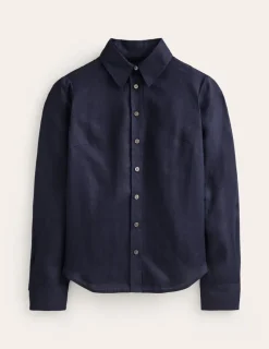 Shirts | Tops & Blouses-Boden Sienna Linen Shirt- Navy