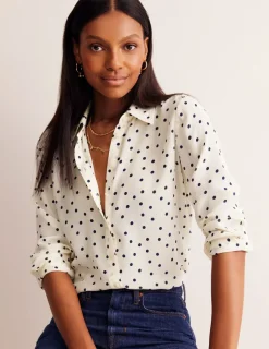 Tops & Blouses | Shirts-Boden Sienna Silk Shirt- Ivory