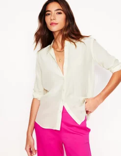 Tops & Blouses | Shirts-Boden Sienna Silk Shirt- Ivory