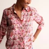 Shirts | Tops & Blouses-Boden Sienna Silk Shirt-Ivory, Fantastical Ivory,Fantastical