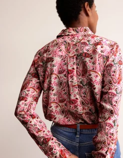 Shirts | Tops & Blouses-Boden Sienna Silk Shirt-Ivory, Fantastical Ivory,Fantastical