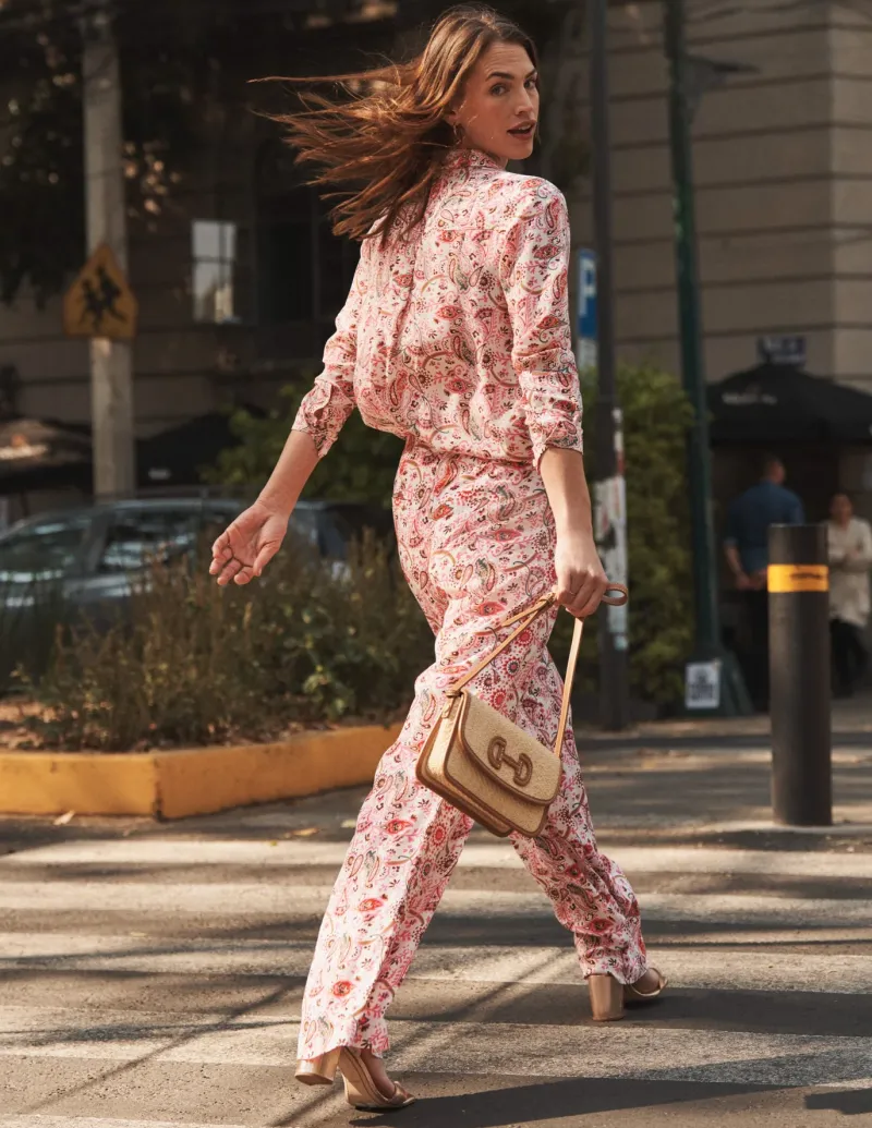 Shirts | Tops & Blouses-Boden Sienna Silk Shirt-Ivory, Fantastical Ivory,Fantastical