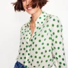 Tops & Blouses | Shirts-Boden Sienna Silk Shirt-Ivory, Green Abstract Dot Ivory,GreenAbstractDot