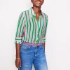 Tops & Blouses | Shirts-Boden Sienna Silk Shirt-Mauve and Green Stripe MauveandGreenStripe