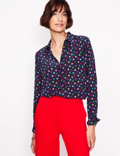 Tops & Blouses | Shirts-Boden Sienna Silk Shirt-Multi, Abstract Dot Multi,AbstractDot