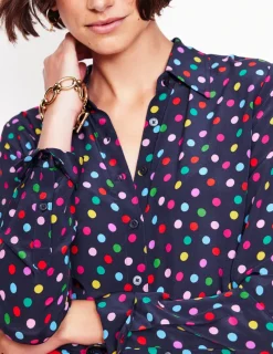 Tops & Blouses | Shirts-Boden Sienna Silk Shirt-Multi, Abstract Dot Multi,AbstractDot
