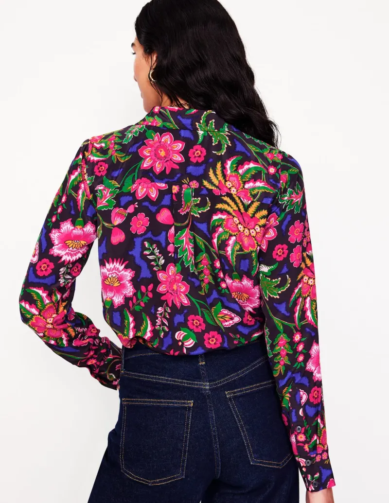 Tops & Blouses | Shirts-Boden Sienna Silk Shirt-Multi, Blossom Flourish Multi,BlossomFlourish