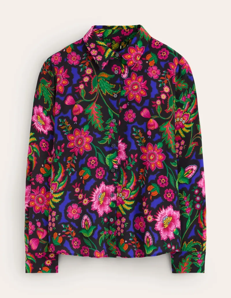 Tops & Blouses | Shirts-Boden Sienna Silk Shirt-Multi, Blossom Flourish Multi,BlossomFlourish
