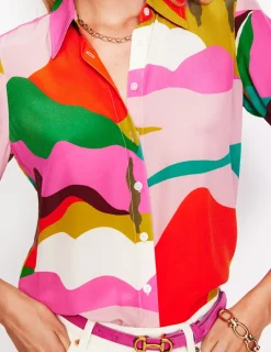 Tops & Blouses | Shirts-Boden Sienna Silk Shirt-Multi, Scenic Fall Multi,ScenicFall