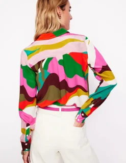 Tops & Blouses | Shirts-Boden Sienna Silk Shirt-Multi, Scenic Fall Multi,ScenicFall