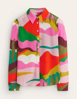 Tops & Blouses | Shirts-Boden Sienna Silk Shirt-Multi, Scenic Fall Multi,ScenicFall