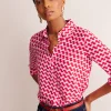 Tops & Blouses | Shirts-Boden Sienna Silk Shirt-Poppy Red, Terrace Swirl PoppyRed,TerraceSwirl