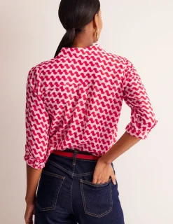 Tops & Blouses | Shirts-Boden Sienna Silk Shirt-Poppy Red, Terrace Swirl PoppyRed,TerraceSwirl