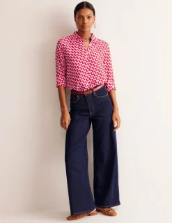 Tops & Blouses | Shirts-Boden Sienna Silk Shirt-Poppy Red, Terrace Swirl PoppyRed,TerraceSwirl