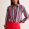 Tops & Blouses | Shirts-Boden Sienna Silk Shirt-Rainbow Stripe RainbowStripe